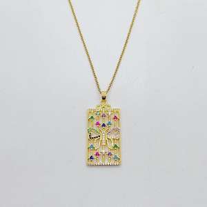 Collier carré papillon plaqué or pour femmes Bijoux en acier inoxydable avec pendentif zircon Collier ras du cou de luxe - Product Image 5