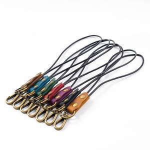 Cowhide Leather <b>Keys</b> <b>Lanyards</b> Portable Wrist Keychain <b>Lanyard</b> Rope <b>Key</b> Holder Strap - Product Image 5