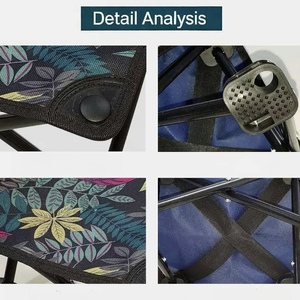 Foldable Portable Fishing <strong>Chair</strong> with Metal Frame 80kg Capacity 600D Oxford Cloth for Durable Outdoor Furniture Use - Product Image 4