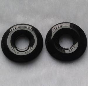 Şifalı Doğal Taş Siyah Akik Oniks Donut Toplu Değerli Taş Donut Kolye Uçları - Product Image 3