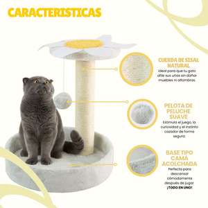 Yommy Griffoir pour chat avec poteau en sisal et jouet suspendu, 3 couleurs, 4 styles de base, différentes tailles - Product Image 2