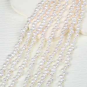 Collar de Cuentas de Arroz de Agua Dulce Naturales Blancas al por Mayor, Cuentas Sueltas Semiterminadas de Estilo Barroco con 37 Orificios, Cadena de Clavícula de ABS para Joyería DIY - Product Image 2