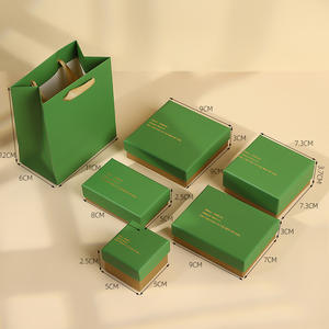 Boîte à bijoux rectangulaire personnalisée avec couvercle ciel et terre, doublure en suède, emballage en papier recyclable, taille et couleur personnalisables, tendance - Product Image 6