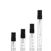 Botol semprot parfum tabung kaca Mini, perjalanan dapat diisi ulang botol penyemprot parfum kosong dengan tutup 10ml