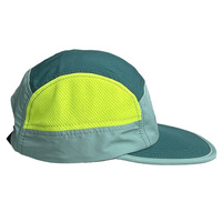 Gorra de running de 7 paneles con logo personalizado al por mayor, perfil bajo, ligera, de poliéster de secado rápido, transpirable, repelente al agua, para marcas, a granel.