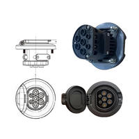Nouvelle prise factice EV conforme CE RoHS, Schuko 3 phases, IEC 62196 Type 2, connecteur EV en ABS, industriel, IP54, Evtaurus, usage domestique/commercial