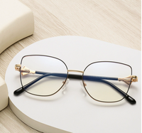 Gafas de Montura Grande de Metal Vintage, Lentes Transparentes de Moda para Rostros Grandes, Monturas Ópticas de Estilo Sencillo y Fresco