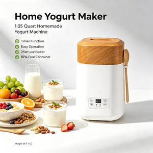 Machine à <span class=keywords><strong>Yaourt</strong></span> Électrique Haut de Gamme 25W à Texture Bois Personnalisable pour <span class=keywords><strong>Cadeau</strong></span> de Pendaison de Crémaillère ou de Fêtes - Product Image 1