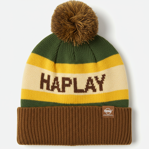 Custom Knitted Jacquard Design <strong>Beanie</strong> Hats with Embroidery Personalized Logo <strong>Pom</strong> <strong>Pom</strong> Winter Bobble Hat - Product Image 5