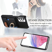 Étui de protection rétro avec porte-cartes et support anneau pour Samsung S26 Ultra, compatible avec Samsung S25 S24 S23 A56