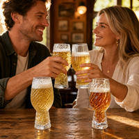 Verres à bière artisanaux hauts et personnalisés, côtelés, en forme de tulipe, ondulés, pour IPA et Pilsner, idéaux pour bars, pubs, fêtes à domicile – Vente chaude