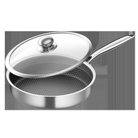 Wajan penggorengan memasak dapur bahan baja tahan karat, wajan penggorengan anti lengket bahan baja tahan karat 18/8 304