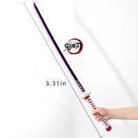 Espada Nichirin de Shinobu Kocho con Luz LED Morada, Katana Segura sin Cuchilla con Saya Blanca Lisa