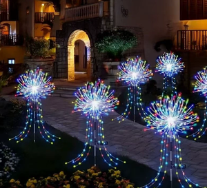 Lampada Solare a LED a Forma di Fuochi d'Artificio <span class=keywords><strong>per</strong></span> Illuminazione Esterna di Giardini e Prati, Lampada Decorativa Natalizia a Forma di Soffione - Product Image 1