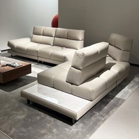 Neues Römisches Einzelsofa aus Echtleder mit Hoher Rückenlehne, Extra-Tiefer Sitzfläche, Faltbar, Gerade Stabelform, Apartment-Freundlich, Konisch