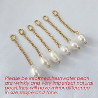 Pendentif goutte en perle d'eau douce baroque eManco, chaîne en acier inoxydable avec pendentif perle, vente en gros, bijoux superposés DIY