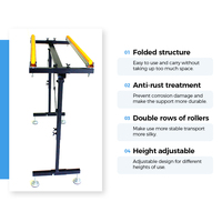 Dispositif de transport à rouleaux à double rangée en ABS et cadre de support pour scie à table coulissante