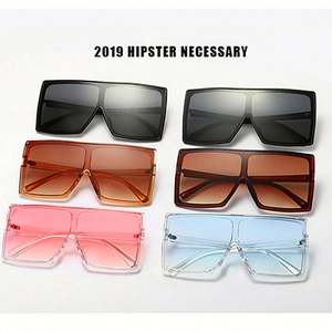 Lunettes de soleil vintage tendance avec logo personnalisé, dégradées, grande taille, UV400, surdimensionnées, carrées, pour hommes et femmes - Product Image 6