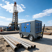 Compresseur d'air à vis lubrifié stationnaire diesel avec moteur pour l'exploitation minière 400 CFM 11m/min