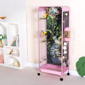 Jaula de cría de pájaros de acero inoxidable profesional, aviario grande con caja nido <span class=keywords><strong>para</strong></span> loro, Pinzón, canario, jaula de pájaros de Metal <span class=keywords><strong>para</strong></span> interiores y exteriores - Product Image 1