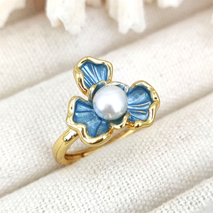 <span class=keywords><strong>2025</strong></span> mới nhất mô hình hoa dát Vòng ngọc trai thời trang phong cách vàng bạc mạ có thể điều chỉnh bất đá quý nhẫn cho hàng ngày bên - Product Image 5