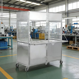 Chariot pliable en acier inoxydable à 4 roues pour la vente mobile de hot-dogs, glaces, café, bonbons et autres en-cas - Product Image 2