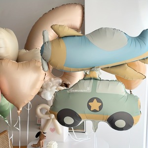 Ours mat feuille ballon fête d'anniversaire pour enfants Design décoratif voiture de police avion arc-en-ciel aluminium Film ballon - Product Image 4