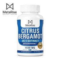 Extrait de Bergamote Citrique 1000mg – Complément Antioxydant pour le Soutien Cardiaque et Immunitaire des Adultes, Vieillissement Sain – 90 Capsules/Flacon