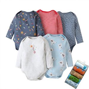 Conjunto de 5 Piezas para Bebé Recién Nacido, Primavera, Body de Manga Larga de Algodón para Niño y Niña, Romper para Bebé - Product Image 3