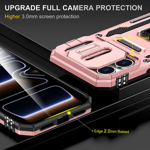 Étui écologique TPU+PC compatible voiture pour <span class=keywords><strong>iPhone</strong></span> <span class=keywords><strong>14</strong></span> <span class=keywords><strong>Pro</strong></span> avec support d'anneau, protection d'objectif coulissante anti-rayures, vente en gros directe d'usine à prix réduit - Product Image 3