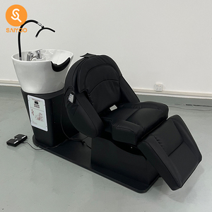 Fauteuil <span class=keywords><strong>de</strong></span> salon <span class=keywords><strong>de</strong></span> coiffure professionnel avec bac à shampoing intégré, base en bois, portable, pour mobilier <span class=keywords><strong>de</strong></span> salon <span class=keywords><strong>de</strong></span> beauté - Product Image 4