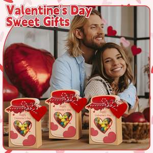 Sacs en papier 3D DIY pour bonbons et friandises en forme de bocaux Mason pour la Saint-Valentin, échange de cadeaux, décoration de table DIY, école, salle de classe, mariage - Product Image 5