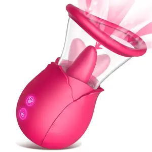 Rose Sex Toy Vibrator for Women - 2 in 1 Licking & Sucking Rose Vibrator,7 Licking Modes Adult Sex Toys