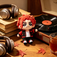 Poupée en peluche personnalisée Chibi de personnage de jeu Sylvain aux cheveux roux ondulés – Créez votre propre figurine de jeu tendance, poupée en peluche anime