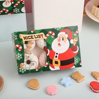 Boîte cadeau pour cupcakes de Noël à 4 trous avec fenêtre transparente pour mousse et desserts, boîtes à cupcakes de Noël