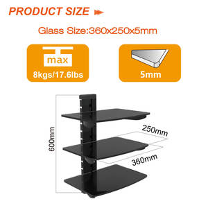 Étagère murale <span class=keywords><strong>DVD</strong></span> Charmount Étagères centrales de divertissement flottantes Étagère TV - Product Image 2