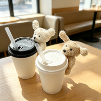 Décoration de tasse à café personnalisée avec logo, jouet en peluche rembourré