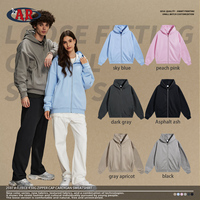 Pull cardigan zippé à capuche pour homme, en jersey 100 % coton, respirant, uni, 430g, style sportif, vente en gros ODM/OEM