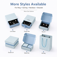 Boîte d'emballage pour bijoux en papier avec logo personnalisé, boîte cadeau avec insert en mousse pour bague, boucles d'oreilles, collier, bracelet, vente en gros