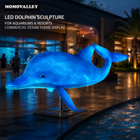 MOMOVALLEY - Lámpara Decorativa con Motivo de Delfín para Exteriores, Fibra de Vidrio Translúcida para Decoración de Acuarios, Exhibición en Parques Acuáticos, Suministro de Fábrica