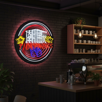 Letrero de Neón Personalizado con Espejo Infinito 3D, Luz LED RGB Circular con Efecto de Profundidad en Capas para Decoración de Cafés, Bares y Espacios Creativos