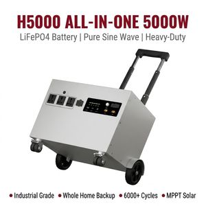 Estación de Energía Portátil H5000 de 5000W, Generador Solar Todo en Uno, Onda Sinusoidal Pura, Respaldo Industrial de Alta Resistencia - Product Image 4