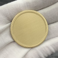 Pièces de monnaie vierges en laiton de 40 mm, finition mate, bord dentelé, pour la gravure artisanale DIY, vente en gros