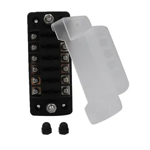 Automotive universal fuse holderCar fuse holder6-way positive and negative pole fuse box with LED lightplug-in power distributor