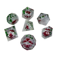 Dadu Polihedral Tajam Berbahan Resin Buatan Tangan untuk Permainan Papan Peran Grosir, Dadu DND untuk Permainan RPG, Set Dadu DND