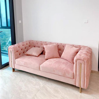 Meubles de salon, canapé Chesterfield et canapés modernes de luxe pour le salon, ensemble de canapés en velours pour la maison, 3+2+1