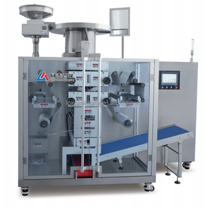 Machine d'emballage automatique pneumatique à servomoteur et commande PLC pour bandes de film en aluminium double face, scellage pour comprimés alimentaires - Product Image 1