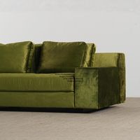 Canapé trois places en velours de style nordique médiéval, rangée droite pour salon, mobilier de petite taille