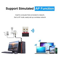 Adaptador WiFi USB RTL8188 de 150 Mbps, Adaptador de Tarjeta de Red Inalámbrica, Dongle WiFi para Computadora de Escritorio, Portátil, PC, Windows RTL818