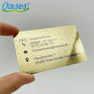 Carte de visite gravée au laser de taille personnalisée en métal blanc doré miroir 24k avec fente pour puce et bande magnétique - Product Image 4